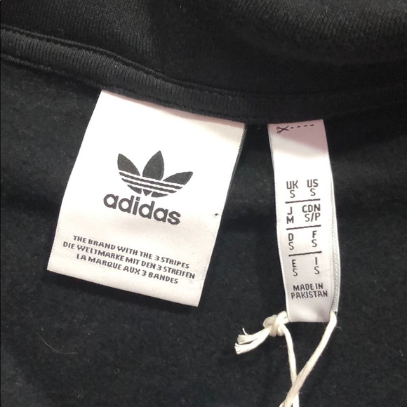 NWT Adidas Trefoil Zip Up Black Fleece Hoodie - Picture 5 of 8